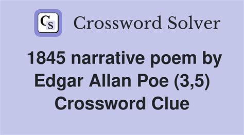 narrative poem crossword clue|long poem crossword clue.